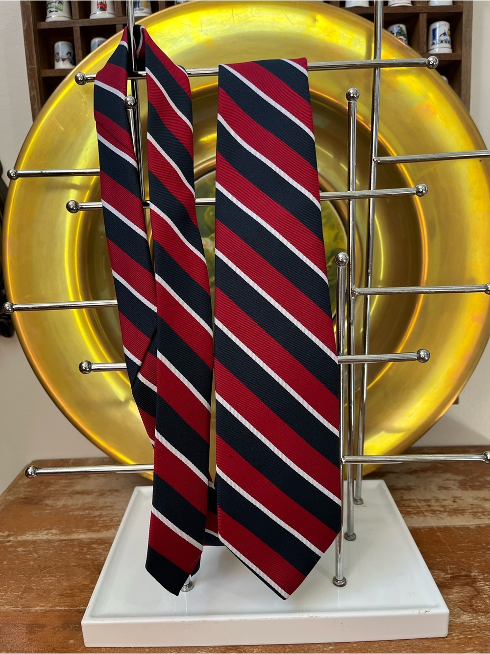 Grenadier Red and Navy Diagonal Stripe Tie